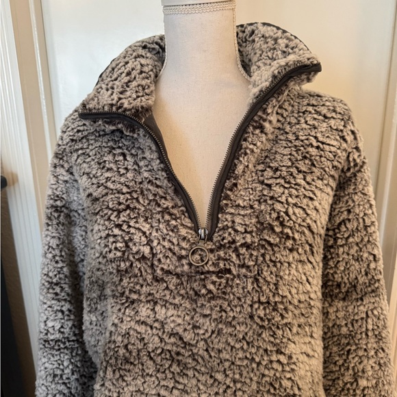 Thread & Supply Gray Turtleneck Sherpa Jacket - Picture 3 of 5